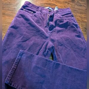 Bill Blass Vintage Women's High Rise Purple Corduroy Pants (8)